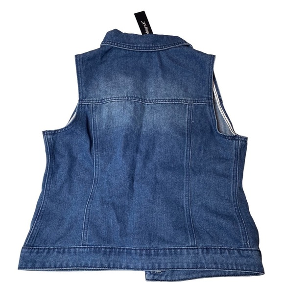 Allegra K Button Front Denim Vest - Picture 4 of 4